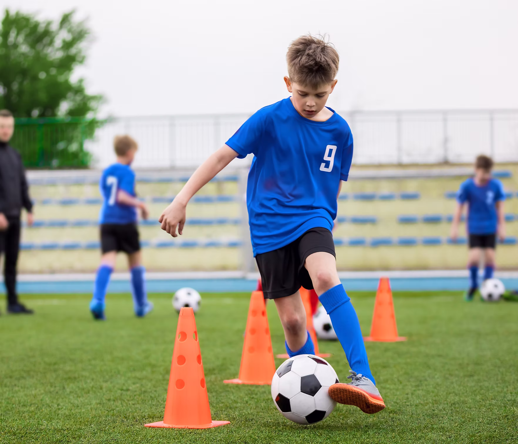 Kids playing soccer